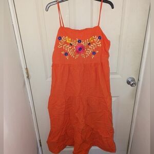 Embroidered Floral Spring Spaghetti Strap Dress